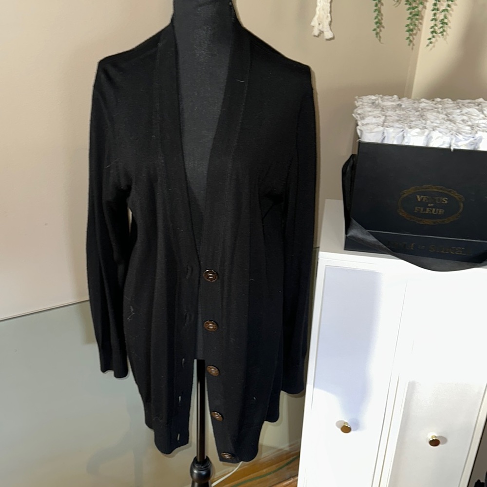 Tory Burch long black cardigan